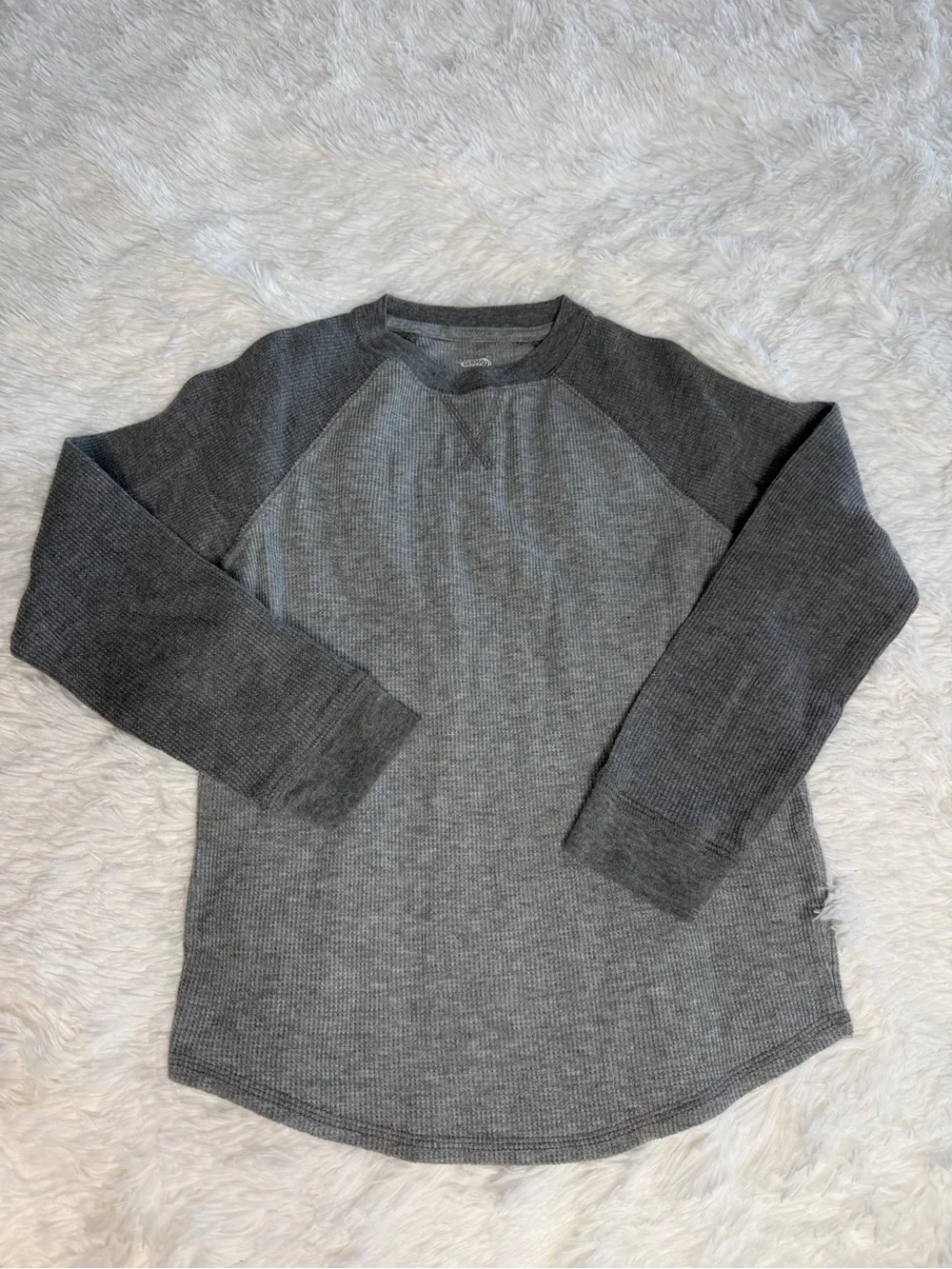Kids Long Sleeve light and dark gray Thermal Top - Gray old navy (6-7)